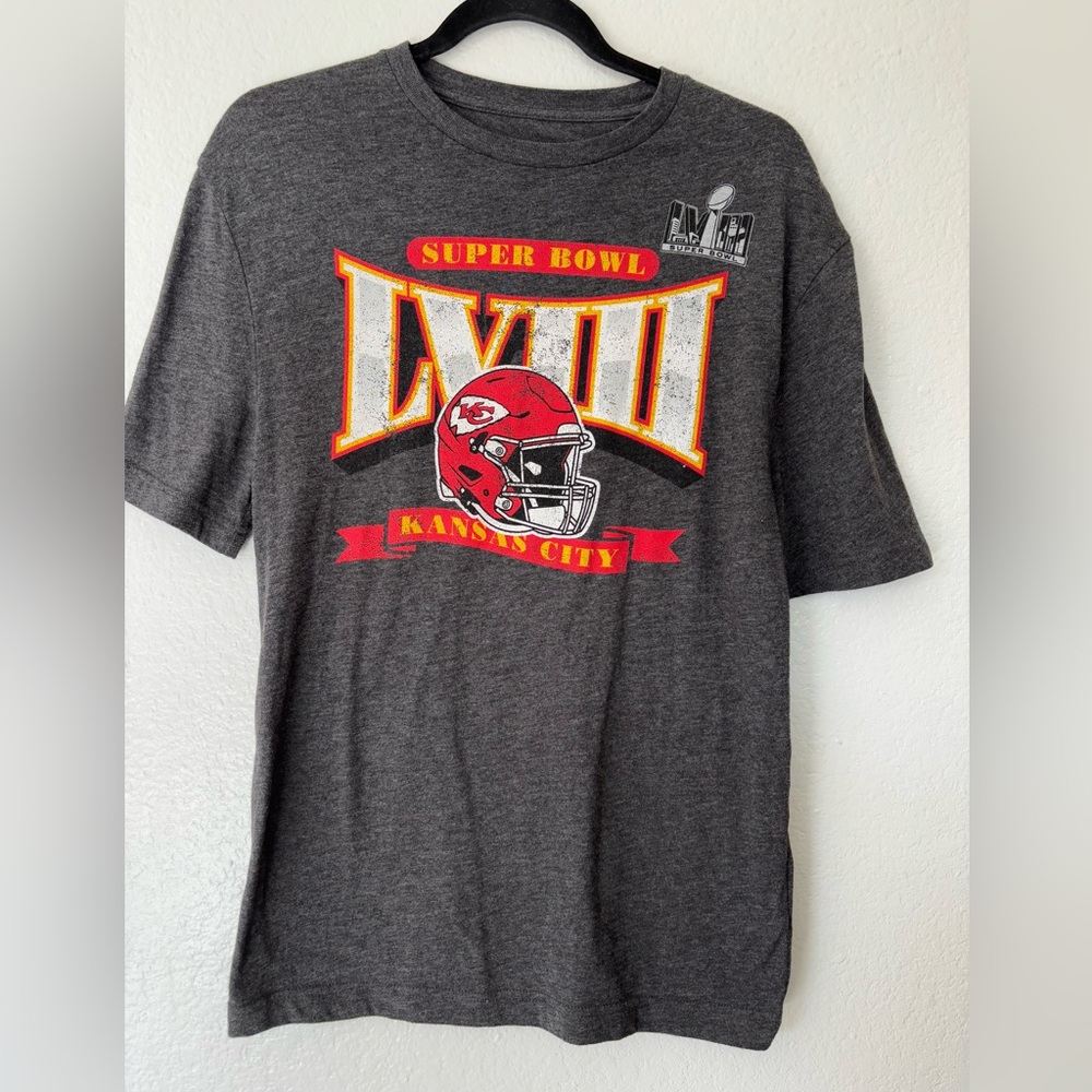 Kansas City Super Bowl T-Shirt Men s Gray Graphic Print Logo Fanatics